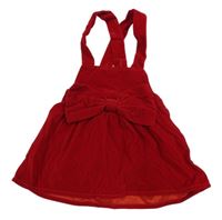 Červená sametová laclová sukně s mašlí 