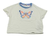 Bílé tričko s motýlkem a modrým průkrčníkem M&S