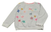 Šedo-bílá pruhovaná mikina s hvězdami Next 