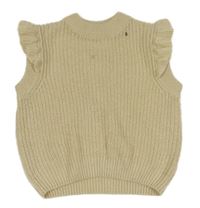 Béžová třpytivá svetrová vesta s volánky C&A