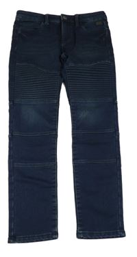 Tmavomodré teplákové skinny rifle C&A