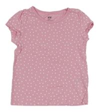 Růžové srdíčkované tričko H&M