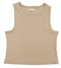 Světlerůžový žebrovaný crop top Next 