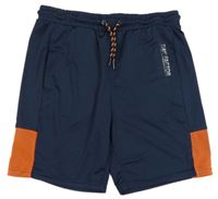 Tmavomodro-oranžové sportovní kraťasy Yigga
