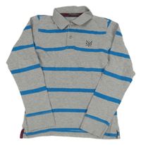 Šedo-modré pruhované polo triko H&M