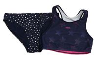 2Set - Tmavomodré plavkové kalhotky se zlatými hvězdičkami H&M + lambáda s hvězdičkami YIGGA