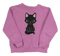 Růžovofialová mikina s kočičkou H&M