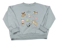 Šedá oversize mikina s pejsky M&S
