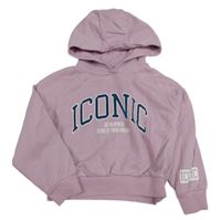 Lila oversize mikina s nápisem a kapucí Matalan