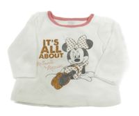 Bílo-růžová sametová mikina s Minnie C&A