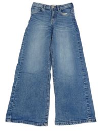 Modré wide leg waist rifle H&M