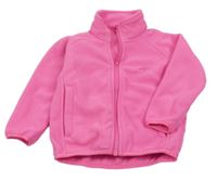 Růžová fleecová propínací mikina