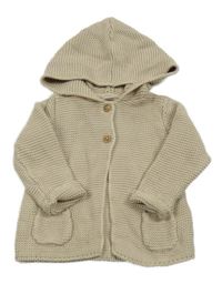 Béžový propínací svetr s kapucí M&S