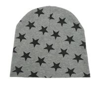 Šedá melírovaná čepice s hvězdičkami 