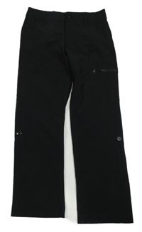 Černé šusťákové outdoorové rolovací kalhoty s kapsou HIPHOPPS