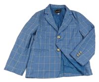 Modro-bílé kostkované melírované sako 