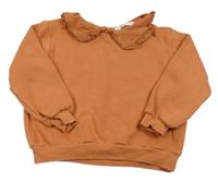 Cihlová crop mikina s límečkem H&M