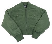 Khaki šusťákový zateplený crop bomber New Look
