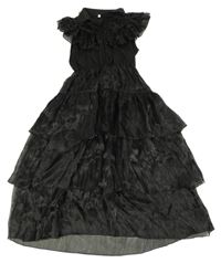 Černé šaty s volánky a límečkem 