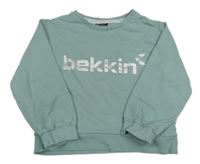 Olivovošedá crop mikina s logem bekkin