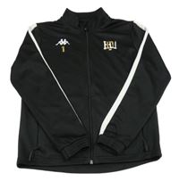 Černo-bílá funkční fotbalová propínací mikina s logem Kappa