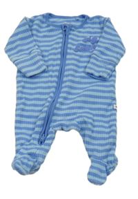 Modro-světlemodrý pruhovaný žebrovaný overal s nápisy Next