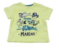 Neonově žluté tričko s mořskými živočichy ztn. coolclub