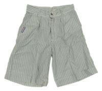 Bílo-tmavomodro-zelené pruhované kraťasy 