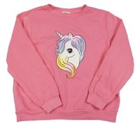 Růžová teplá mikina s jednorožcem H&M