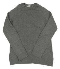 Šedý melírovaný žebrovaný svetr H&M