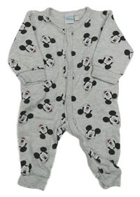 Světlešedý melírovaný overal s Mickey Disney