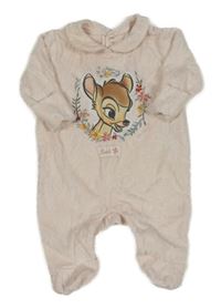 Světlerůžový sametový overal s Bambim a límečkem PRIMARK
