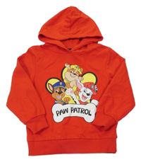 Červená mikina s PAW PATROL a kapucí nickelodeon