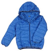 Modrá prošívaná šusťáková zimní bunda s kapucí Kiki&Koko