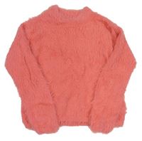 Růžový chlupatý crop svetr zn. H&M
