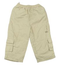Béžové plátěné kalhoty s nápisy C&A