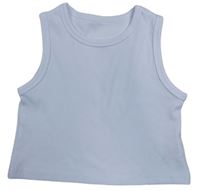 Bílý žebrovaný crop top