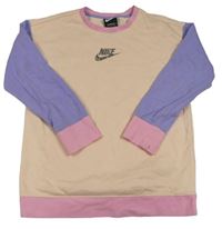 Meruňkovo-lila mikina s logem Nike