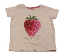 Růžové tričko s jahodou Primark