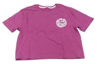 Fuchsiové crop tričko s nápisem Primark
