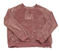 Starorůžová chlupatá mikina s nápisem zn. Yigga