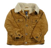 Hnědá manšestrová zateplená bunda GAP