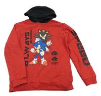 Červeno-černá mikina se Sonicem a kapucí George