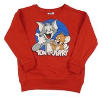 Červená mikina s Tomem a Jerrym