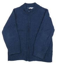 Tmavomodrý melírovaný propínací svetr C&A