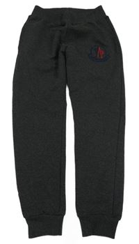 Tmavošedé melírované tepláky s výšivkou Moncler