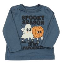 Tmavomodré triko s dýní a duchem George