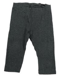 Tmavošedé melírované žebrované legíny H&M