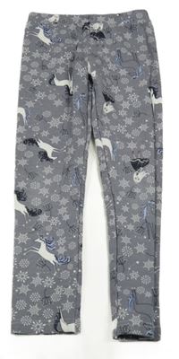 Šedé teplé legíny s vločkami a dívkami Little Kids