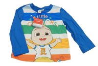 Nové - Modro-barevné pruhované triko s CocoMelon Shein